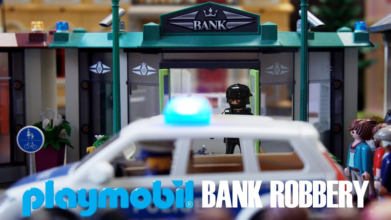 Playmobil Toy Police Chase Bank Robbery Banküberfall Robo de banco braquage de banque rapina banca