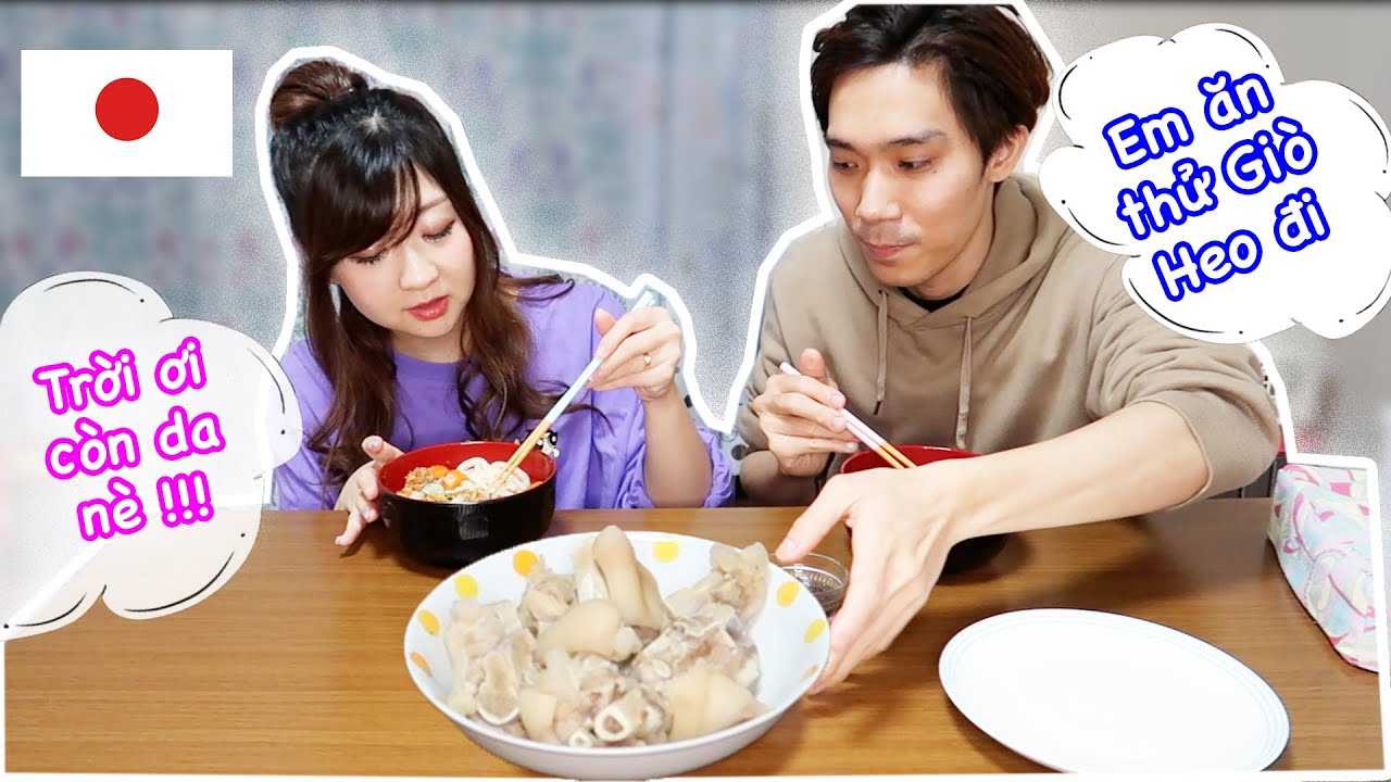 Vợ Nhật Megumi lần đầu ăn Bánh Canh Giò Heo | Mì Udon Nhật Bản Nấu Theo Phong Cách Việt Nam