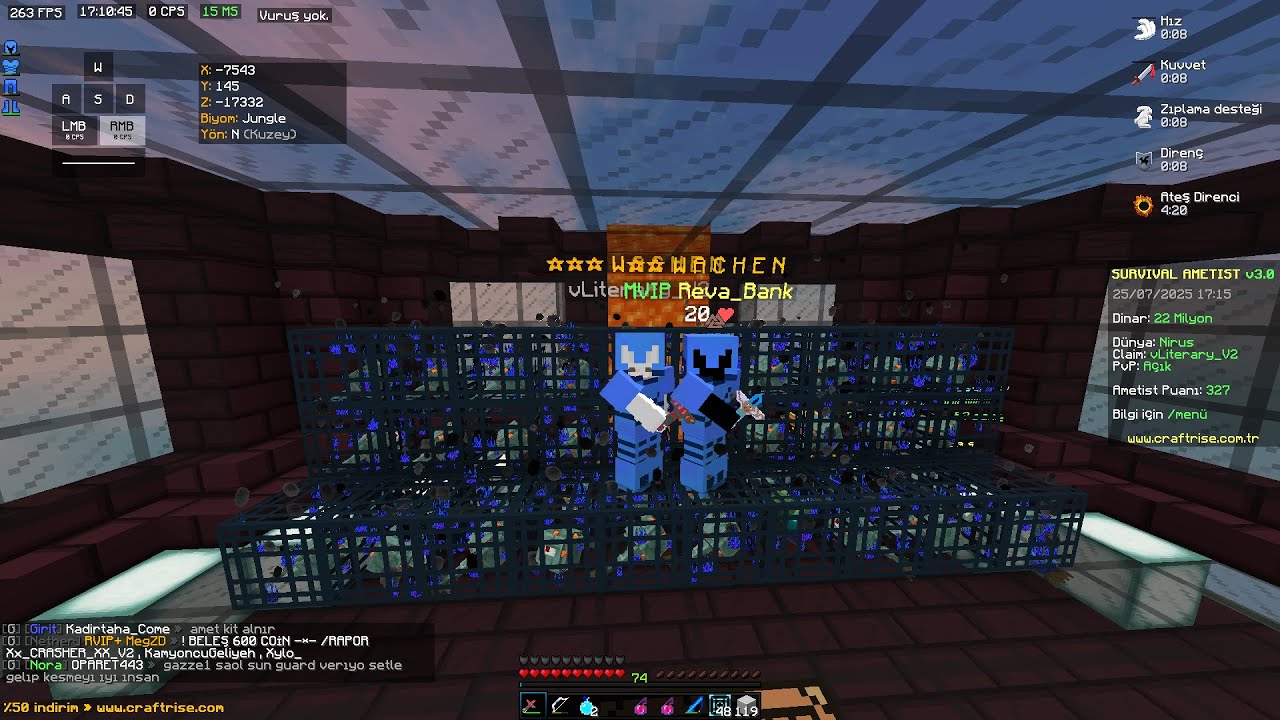 16X KRAL ZEHİR KESME / HİT SESLİ  / PATLAYAN CL / NETHER / AÇIK ALAN / / CRAFTRİSE SURVİVAL AMETİST
