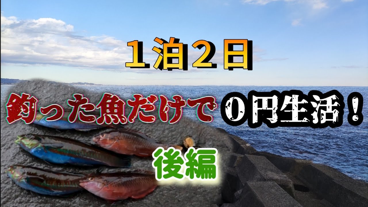 【０円生活】釣った魚だけで１泊２日生き残る！後編