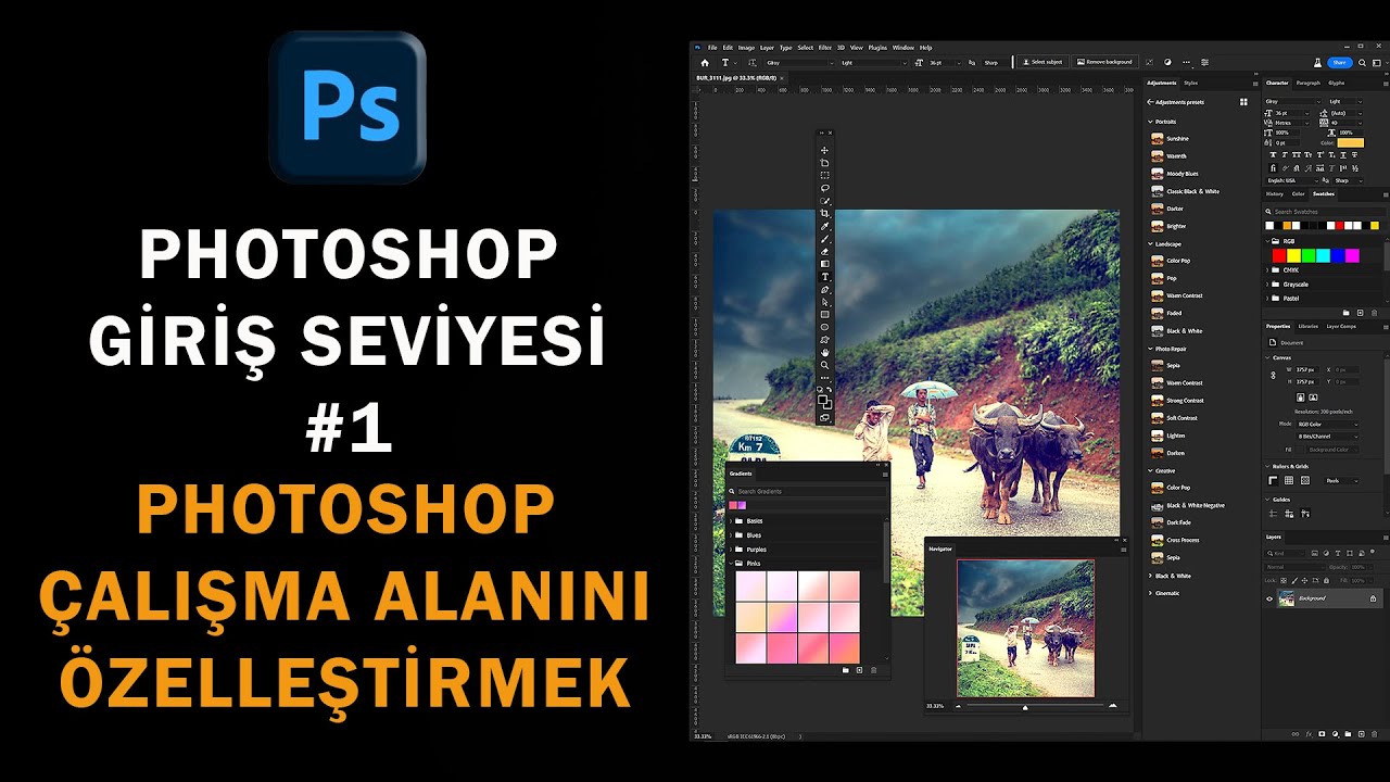 Temel Photoshop - #1 \ Photoshop Çalışma Alanını Özelleştirmek (Düzenlemek).