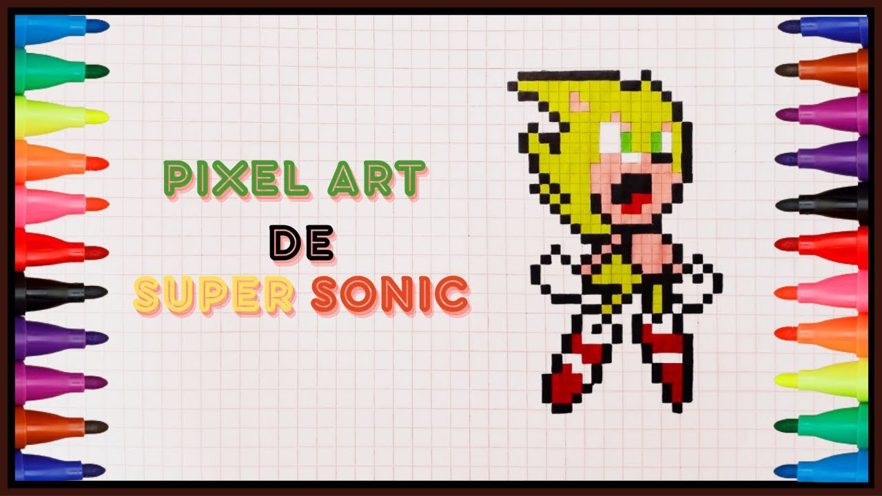 Como Dibujar a SUPER SONIC en pixel art Tutorial paso a paso.How to draw SUPER SONIC in pixel art