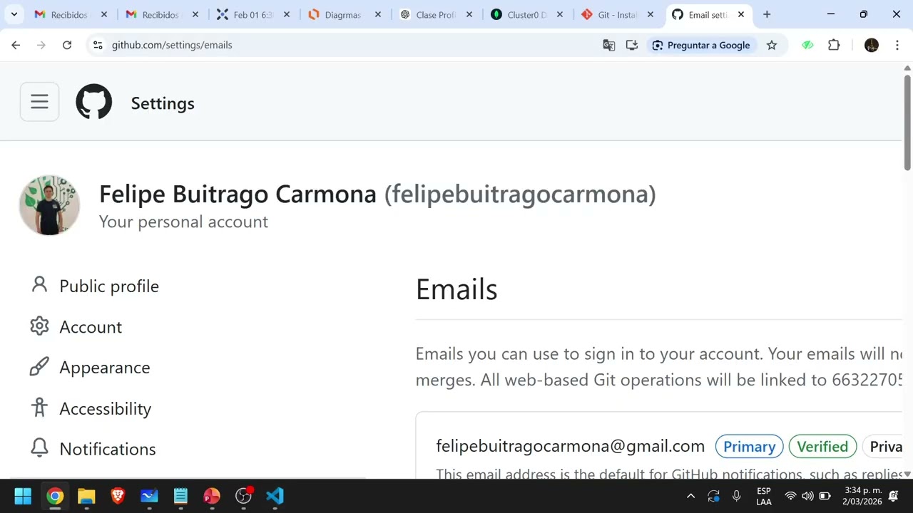 Configuración GIT y GITHUB