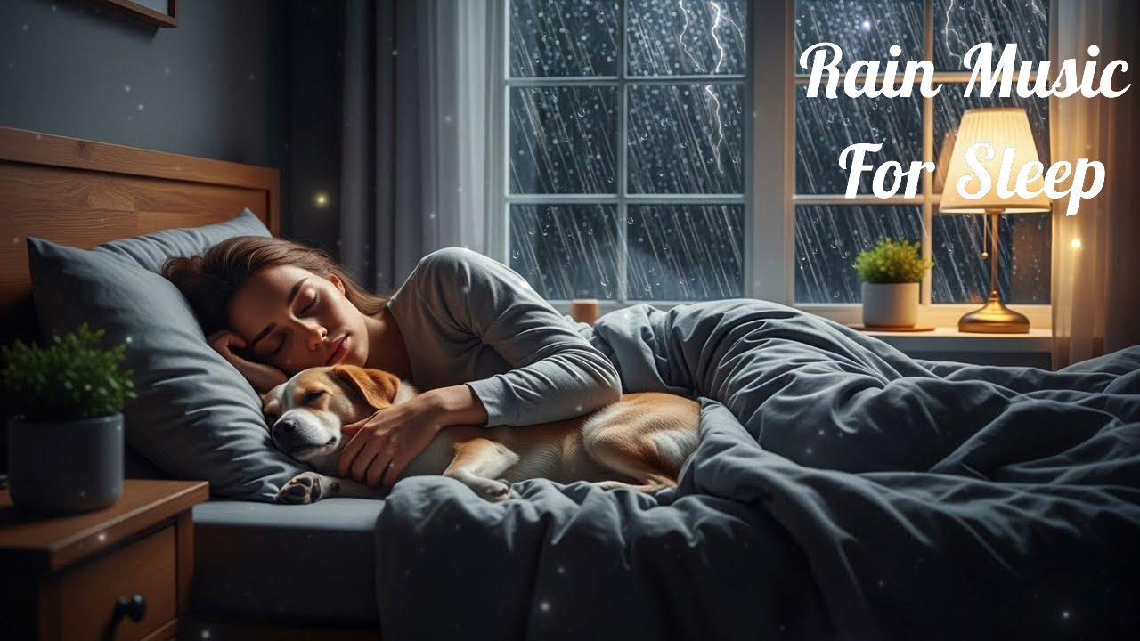 Relaxing Rain Sounds & Calm Music for Deep Sleep 💤  Stress Relief Night 4K