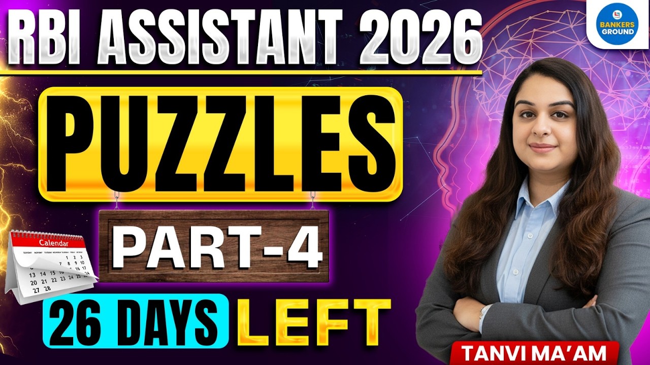 RBI Assistant 2026 Prelims | Puzzle Practice Part - 4 | Most Expected Questions | By Tanvi Ma'am