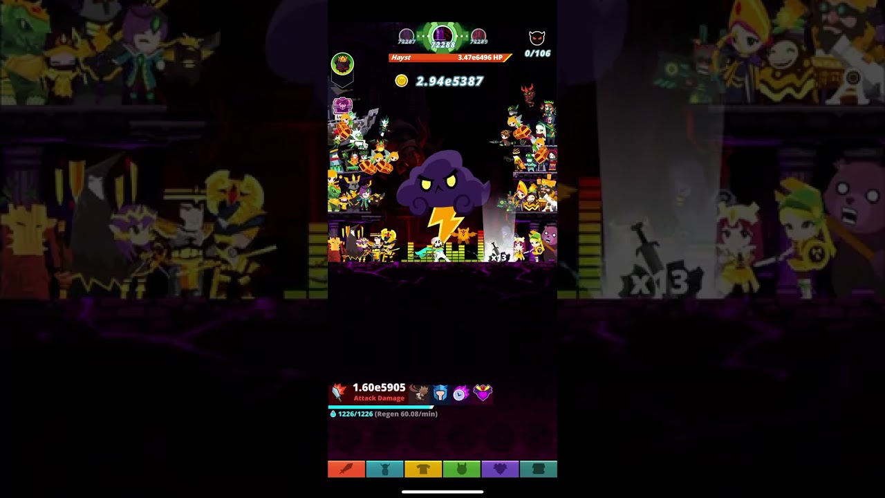 Tap Titans 2 v6.7 - Time Storm Abyssal Tournament Gameplay Tutorial Shadow Clone Build (80k MS)
