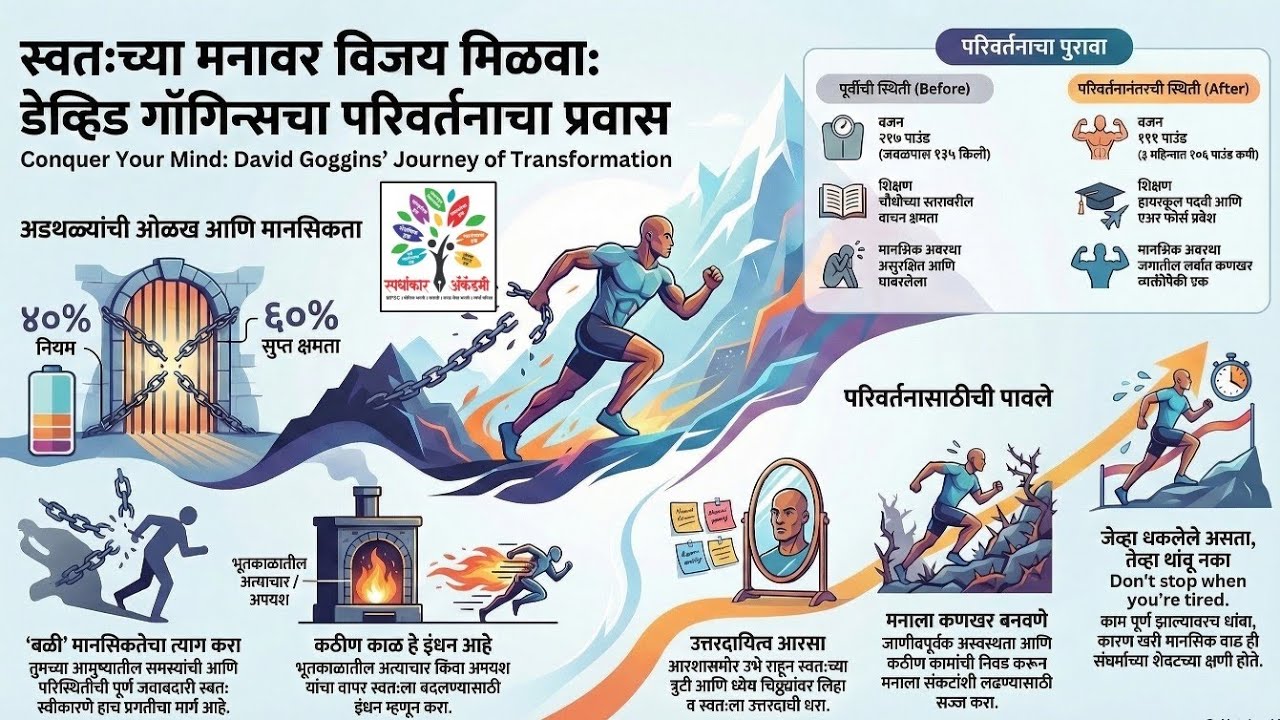 स्वतःच्या मर्यादा कशा ओलांडायच्या? | Can't Hurt Me Marathi Summary | डेविड गॉगिन्स