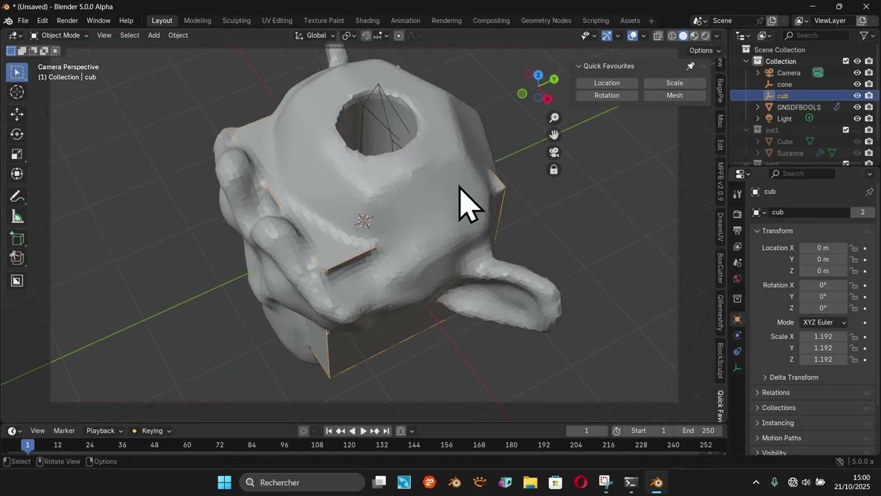 Blender 5 SDF Grids Modeling Boolean: Pushing The Limits Part1