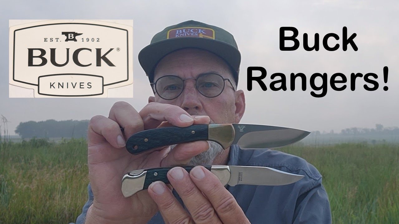 Два ножа CUSTOM BUCK Ranger с синими деревянными ручками