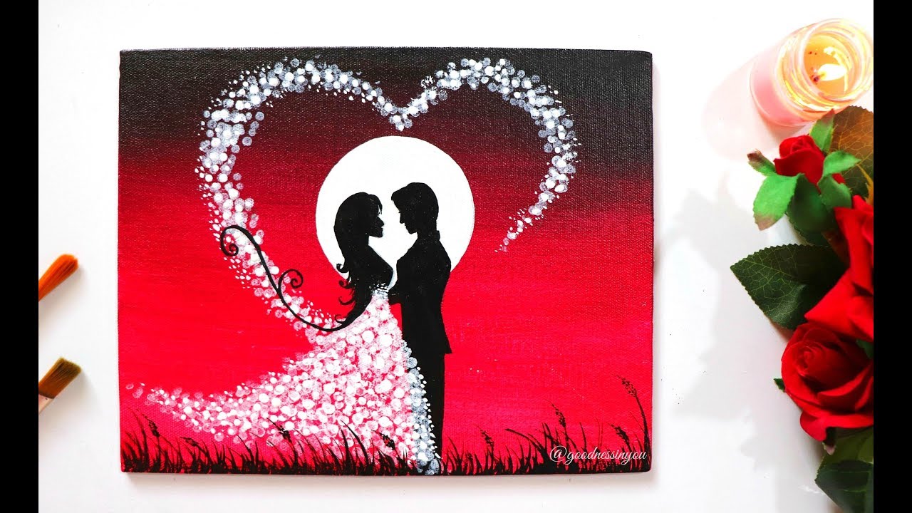 A Romantic Couple Painting using Easy Trick + GIVEAWAY for All❤️ ( Closed)