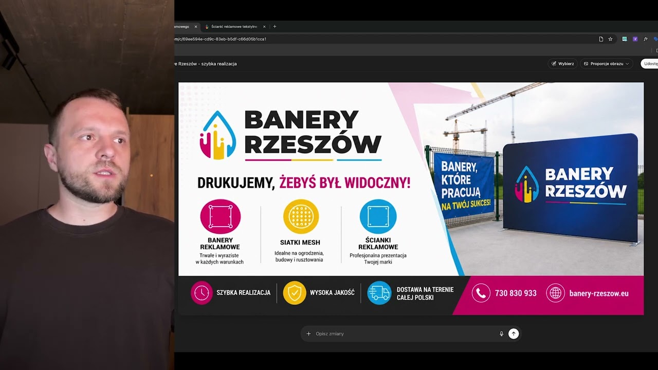 Jak zrobić baner reklamowy do druku w 15 minut (ChatGPT + Photoshop)