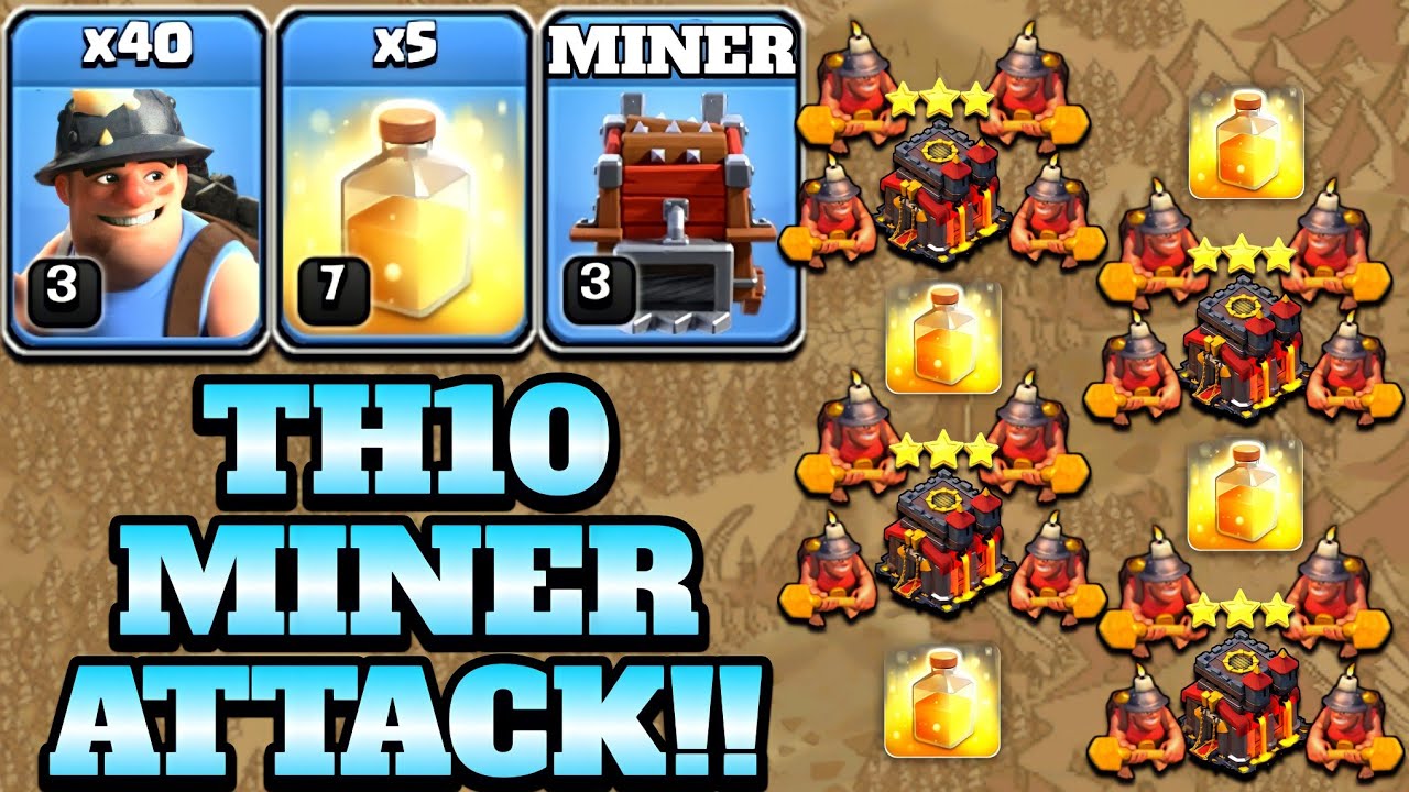 Best Th10 Attack Strategy 2022!! Th10 Miner Attack Strategy With Healing Spell - Clash of Clans TH10