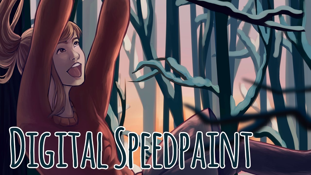 Digital SAI Speedpaint - Tree Swing - Winter Illustration