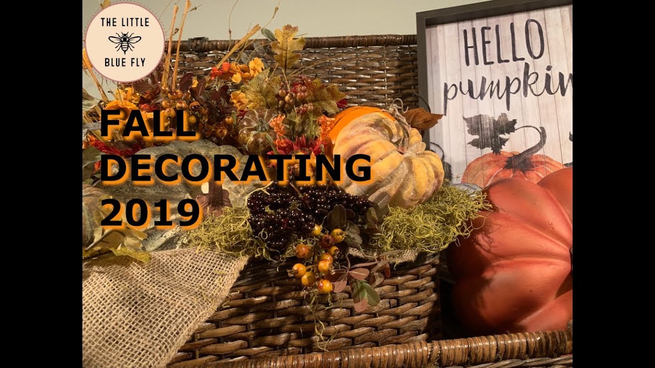 Fall Decorating Mantle and Entertainment Unit
