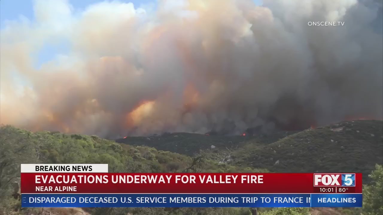 Evacuations Underway As Valley Fire Burns 1,500 Acres In East County