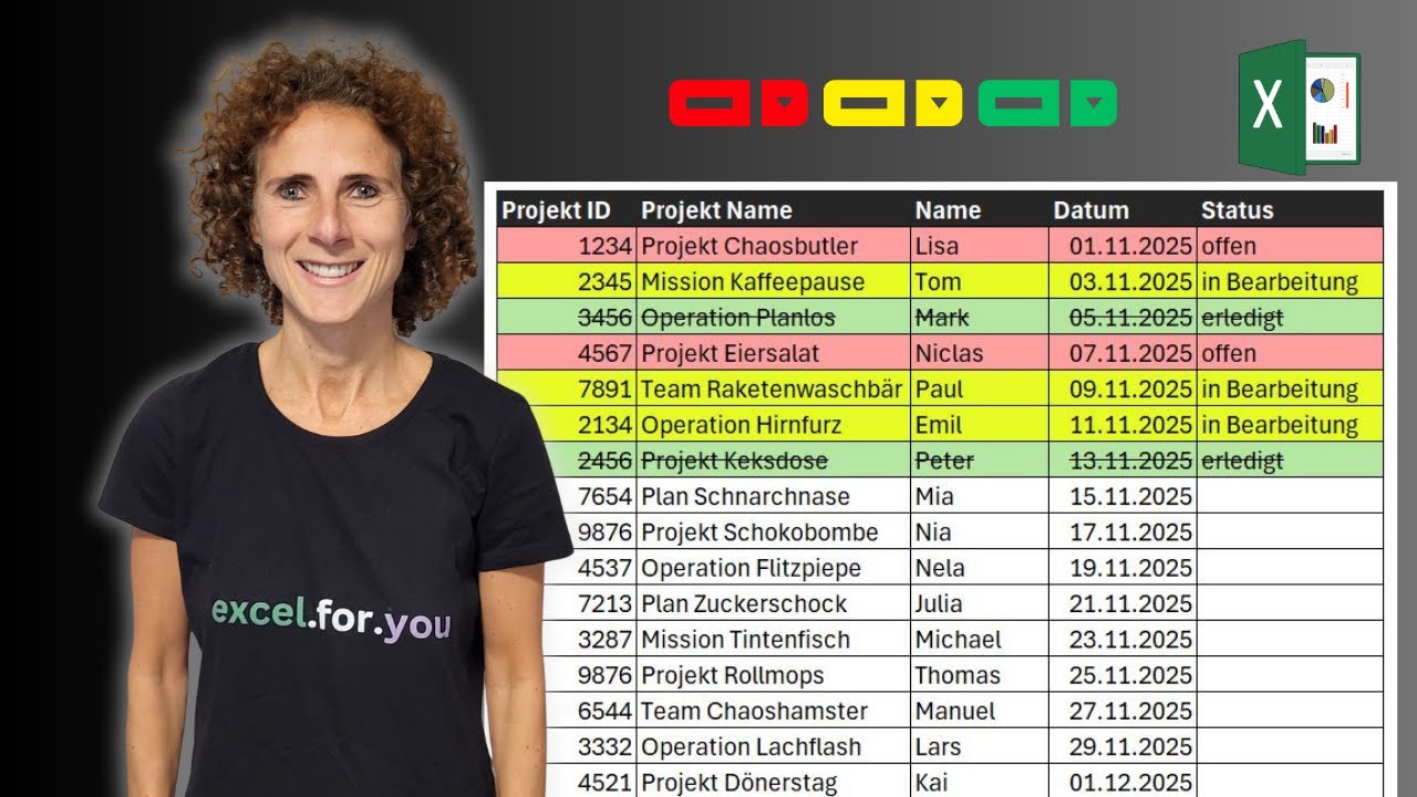 Verpasse deiner Excel-Dropdown-Liste mehr Farbe! Tutorial für farbige Listen