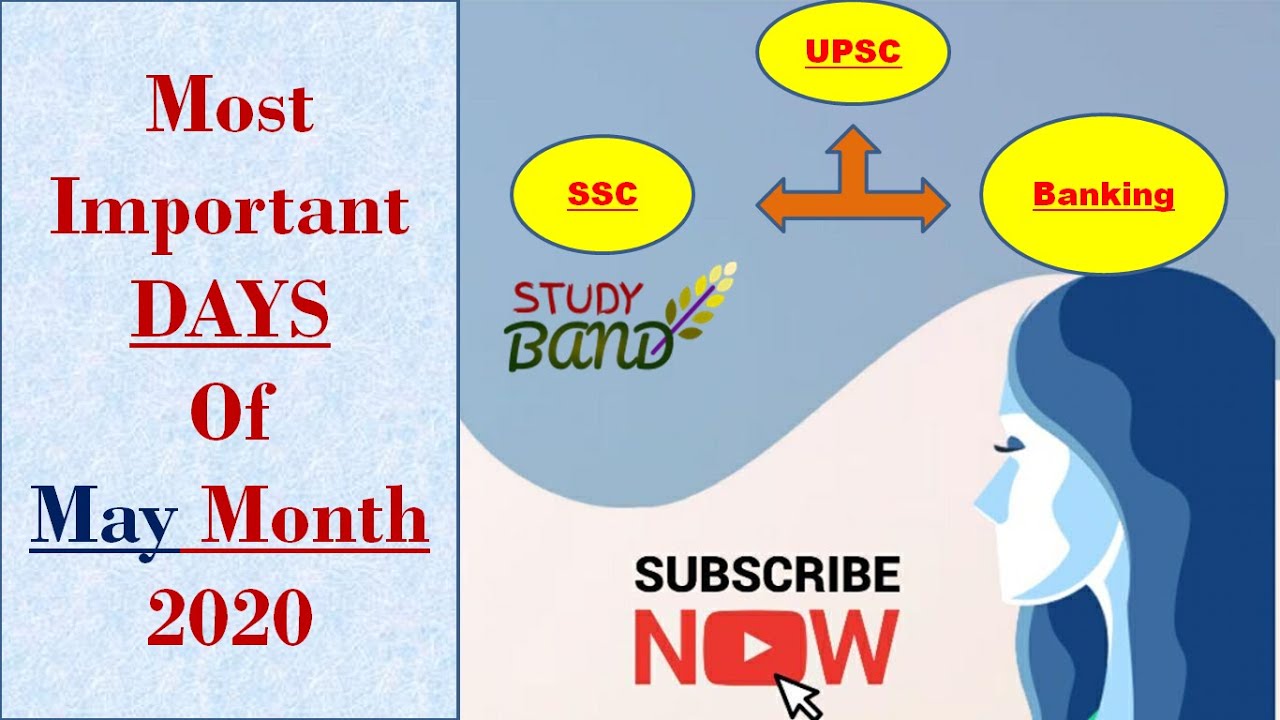 Important Days of  May 2020 I UPSC I SSC I BANK I Any State Competitive Exams I