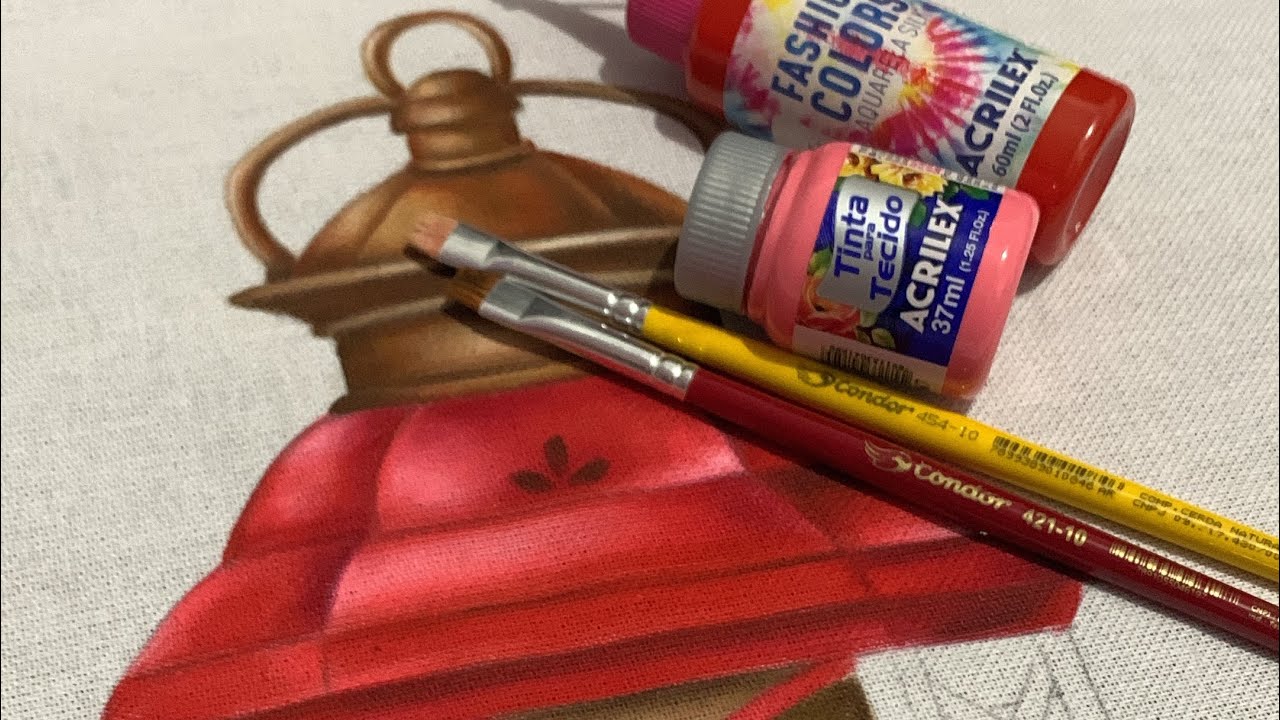 Pintura em tecido - Lamparina