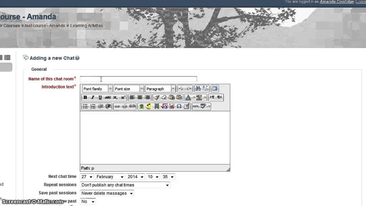 How to embed Chat in your Moodle Course