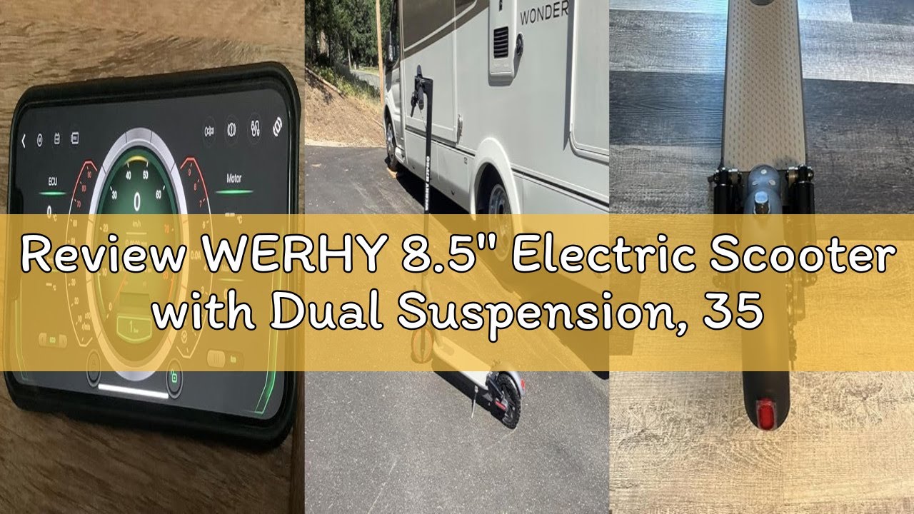 Review WERHY 8.5'' Electric Scooter with Dual Suspension, 350W Powerful Motor & 19MPH Top Speed, 16/