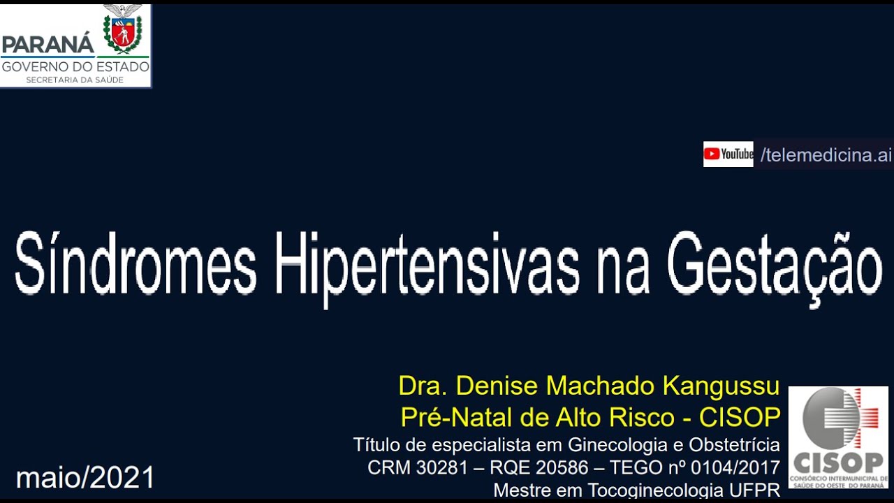 Aula sobre hipertensão na gestação - síndromes hipertensivas na gestação