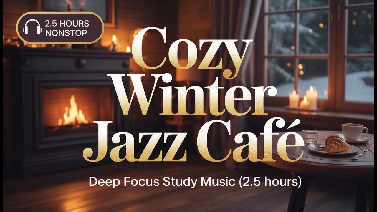 Cozy Winter Jazz Café – Deep Focus Study Music (2.5 Hours)