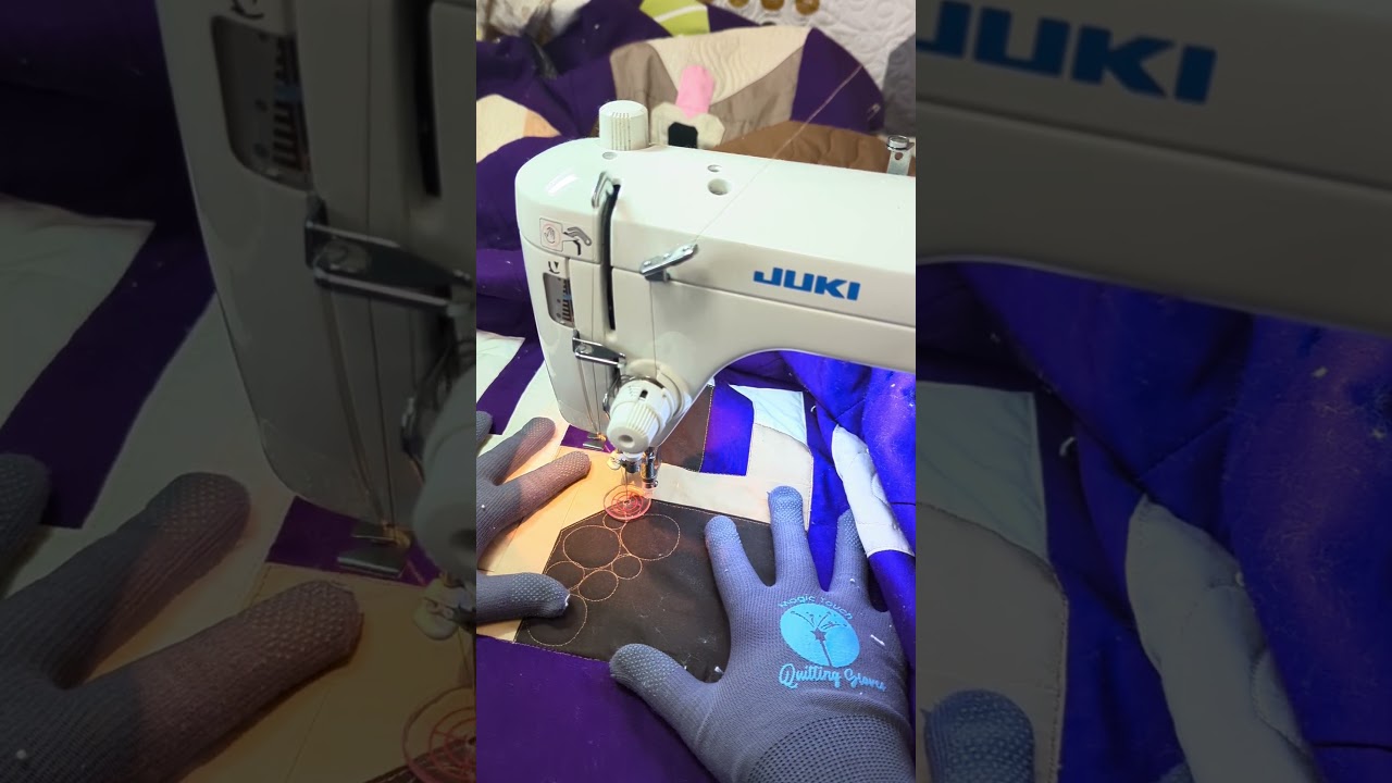 Free Motion Quilting some pebbles using my Juki TL 98q 