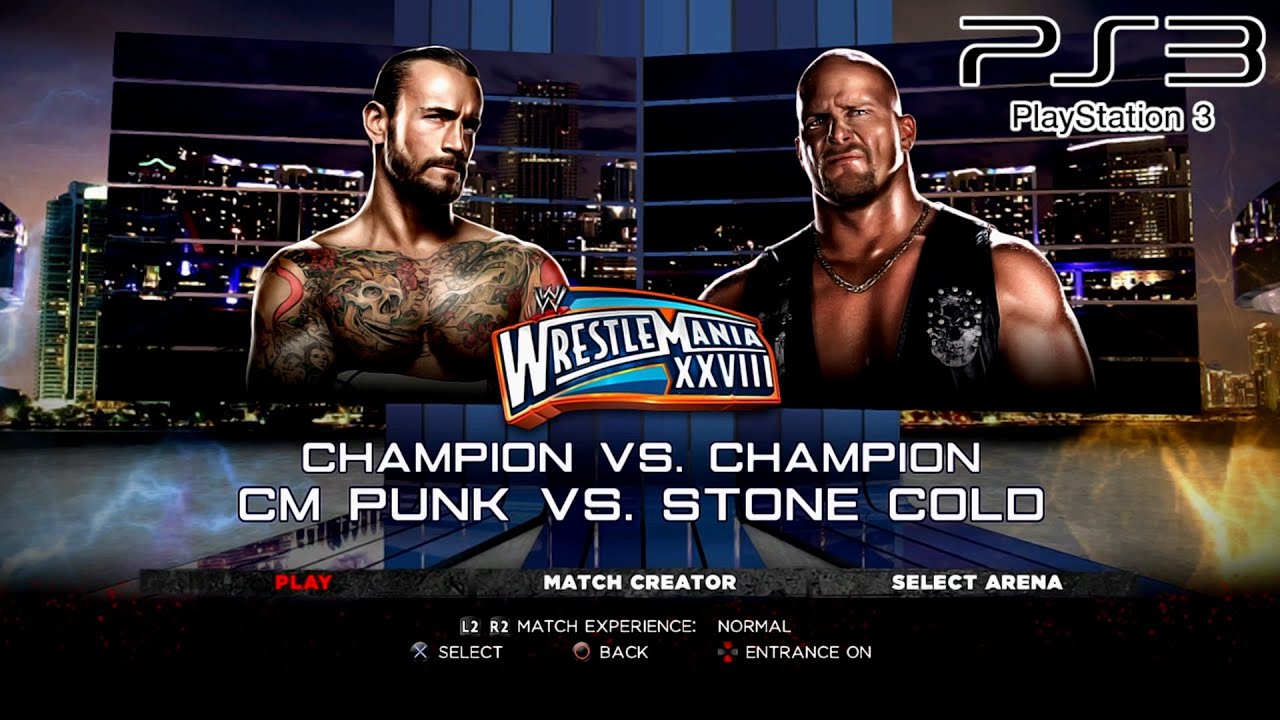 WWE '13 PS3 - CM Punk VS Stone Cold Steve Austin [2K][mClassic]