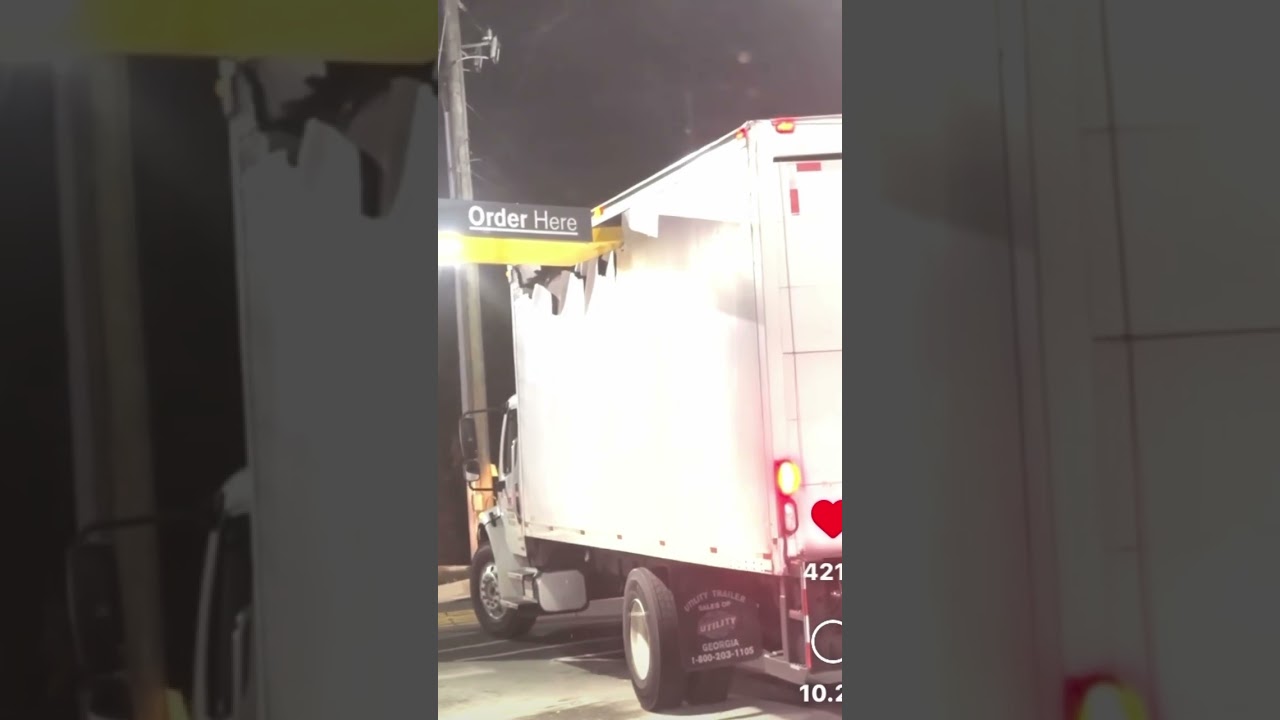 TRUCK CRASHING IN MCDONALD&rsquo;S #funnyshorts #fail #mcdonalds #truck #crash #carcrash   ￼