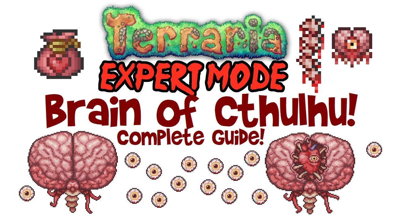 Terraria Brain of Cthulhu Expert Mode Guide! (Fight, How to Spawn, Drops, Brain of Confusion)
