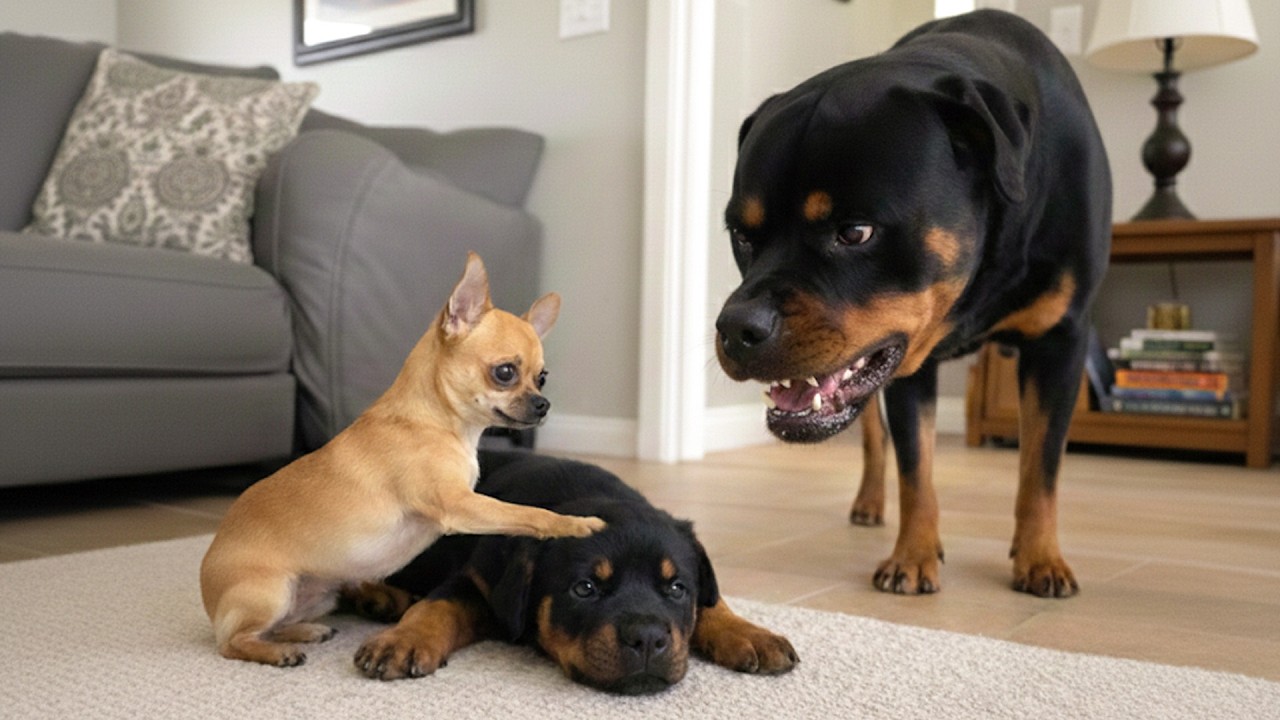 Chihuahua vs Rottweiler | The Funniest Moments Ever 🐶🍗🤣