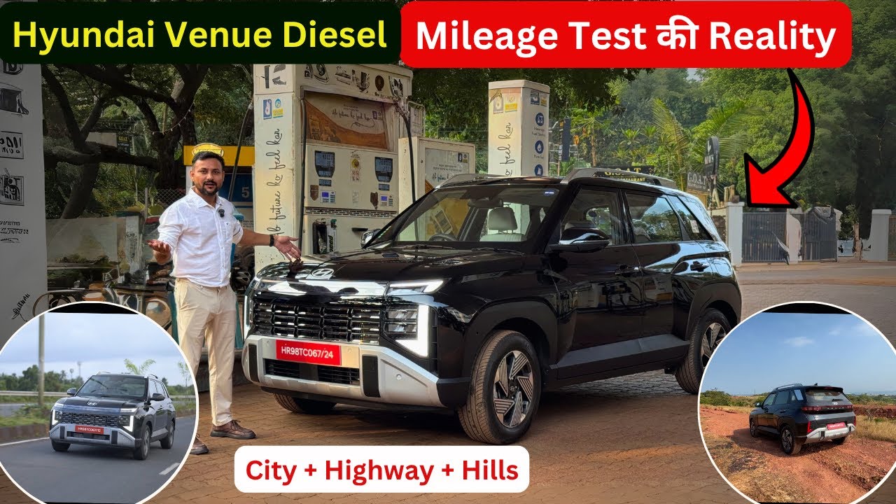 कितना देती है? 😱 Hyundai Venue Diesel AT 2025 Real Mileage Test | City + Highway Drive Result