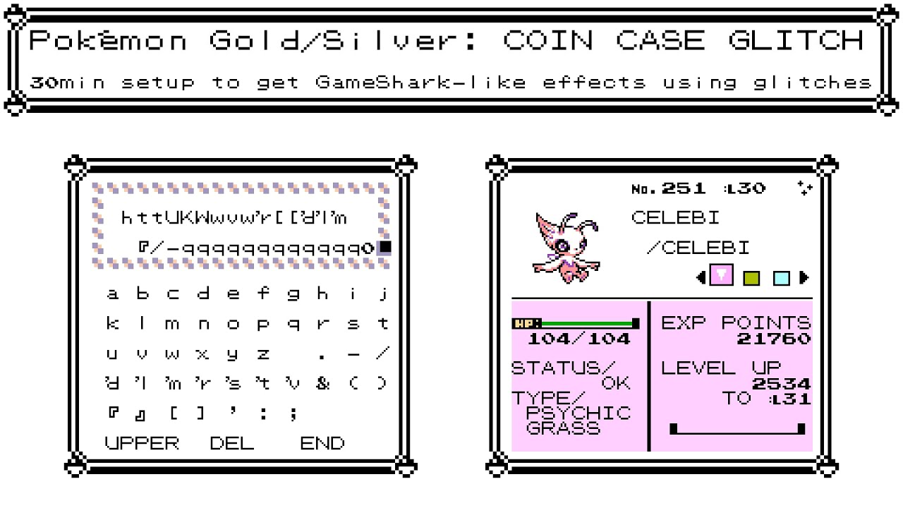 Pokémon Gold/Silver: Using the Coin Case Glitch to set up a cheat engine