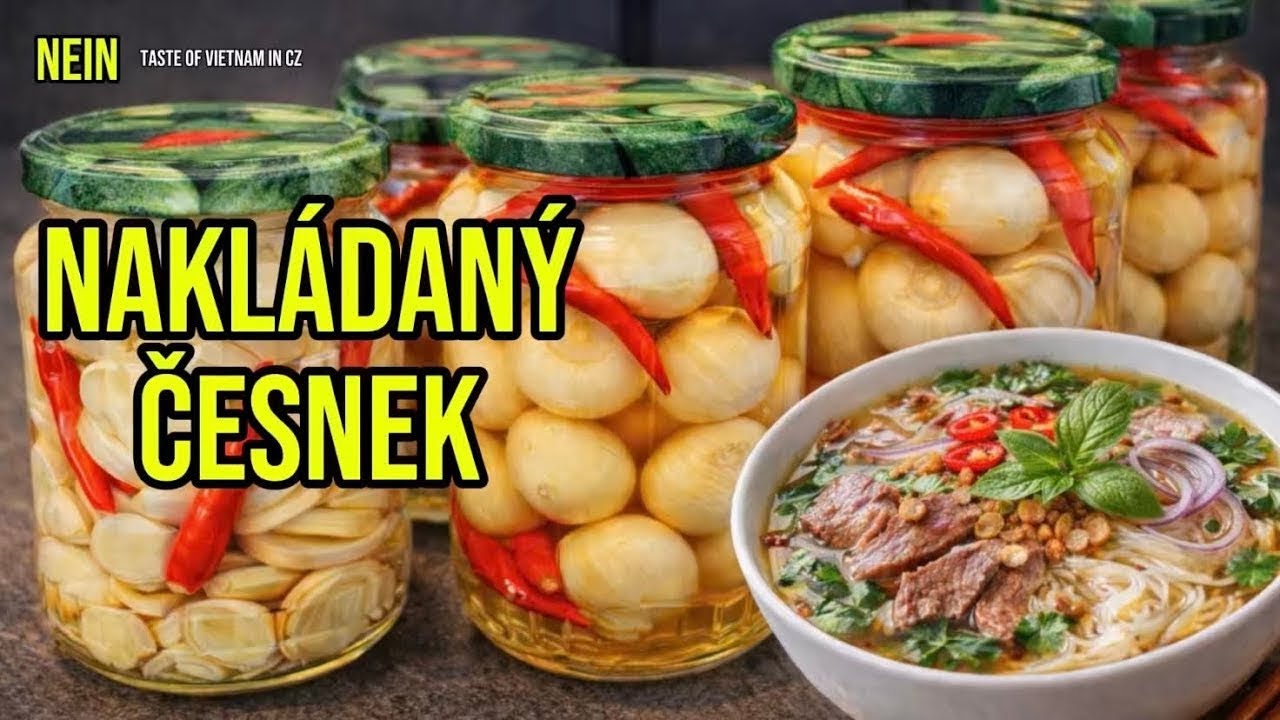 Domácí nakládaný česnek 🌶️ | Křupavý, chutný a jednoduchý recept