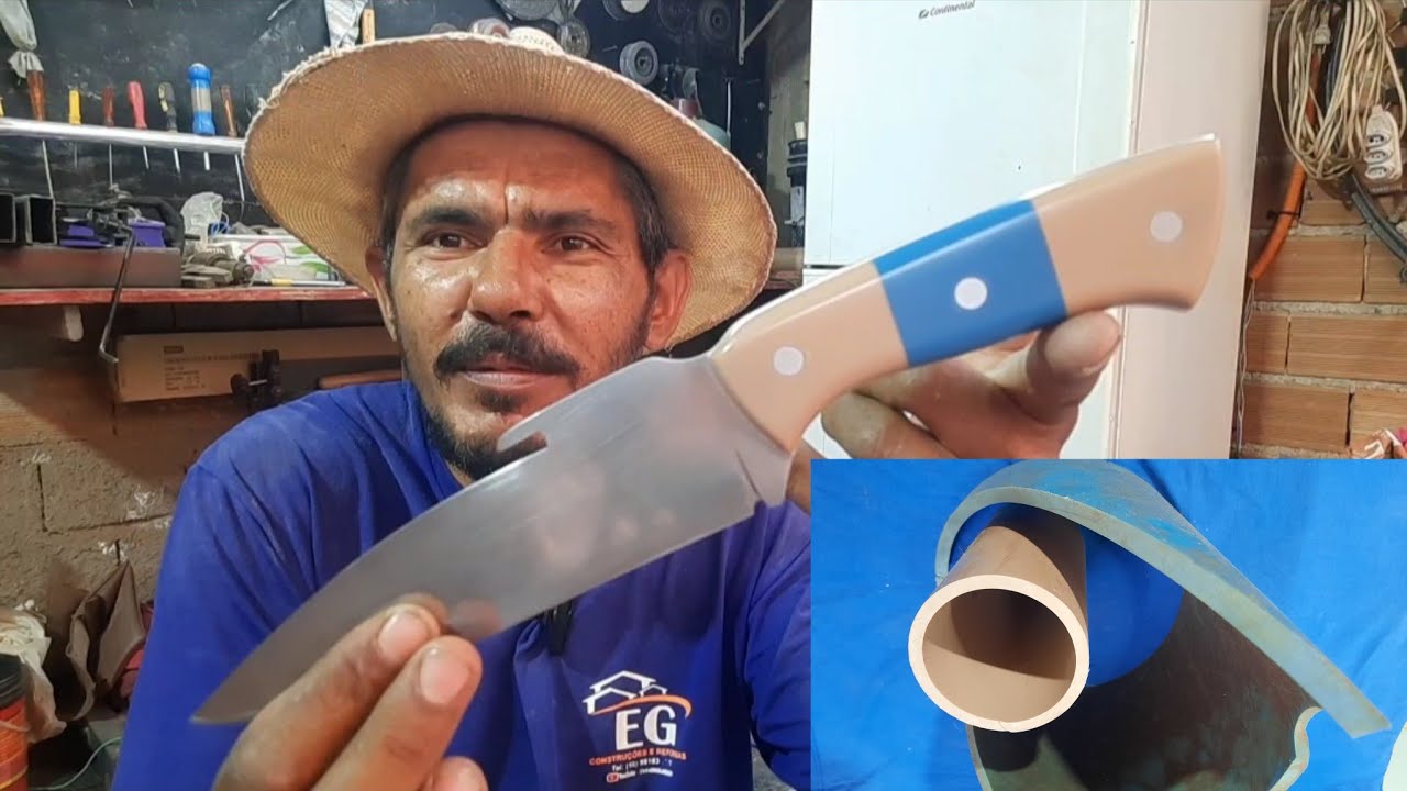 Cabo de Faca feito de cano pvc desse jeito eu nunca tinha feito