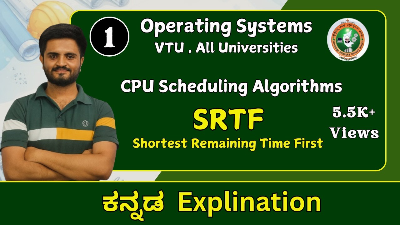 SRTF - Preemptive SJF ( cpu scheduling ) - one shot | Operating Systems