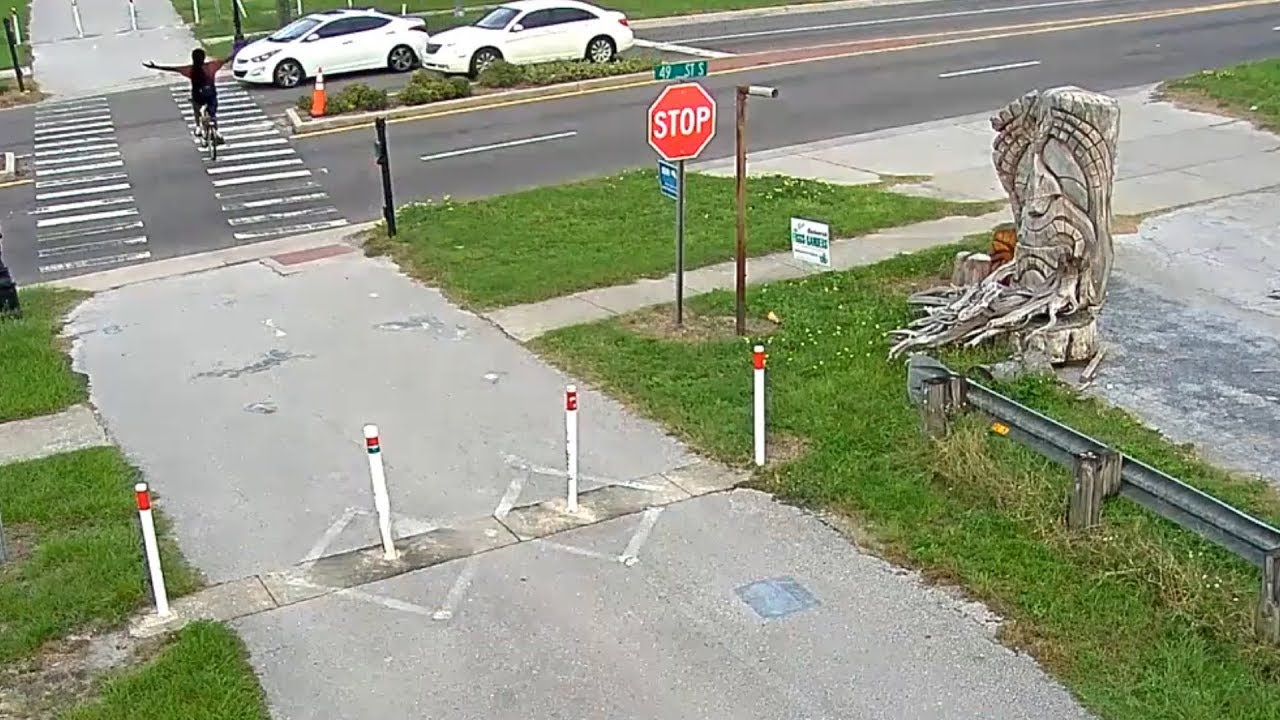 St. Pete bicyclist gets hit by car in bike crossing lane