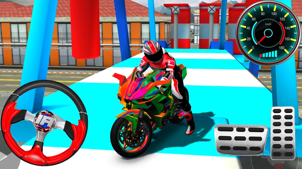 Today new superbike driving in mega ramp - 3d bike driving games 2026 - android bike driving games 