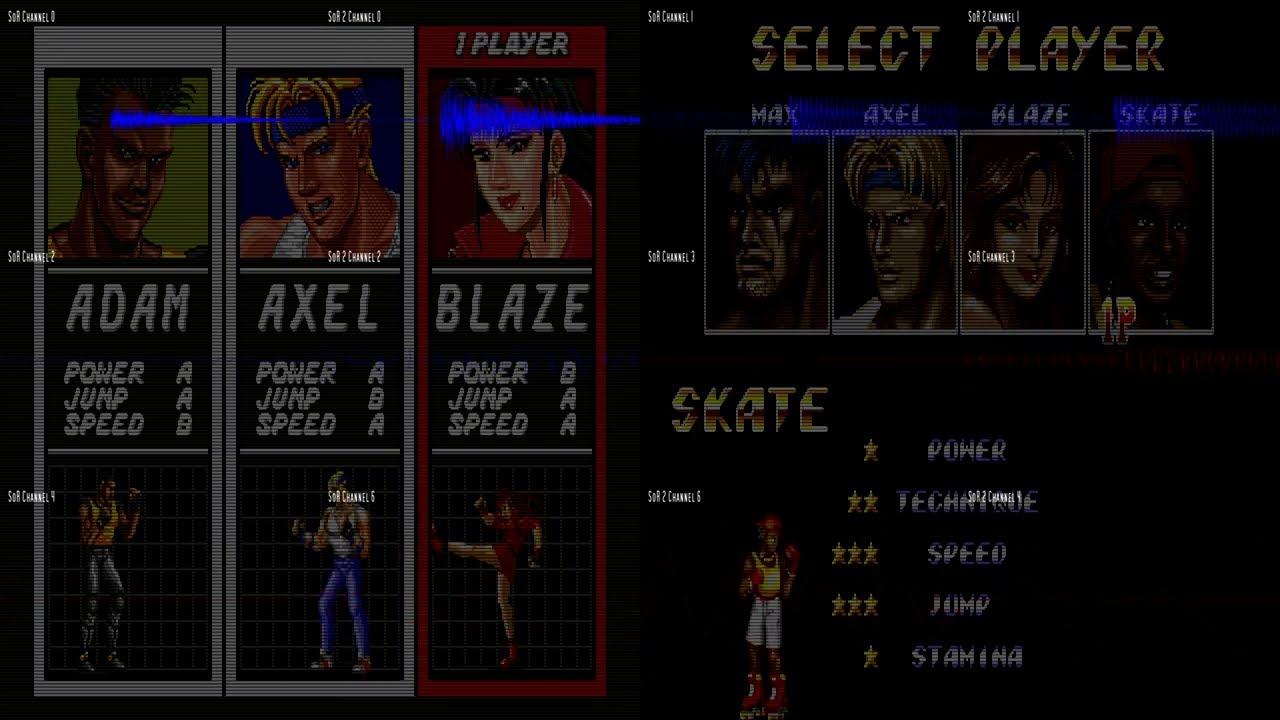 Streets of Rage, 1&2—Player Select(Double Deconstruction)