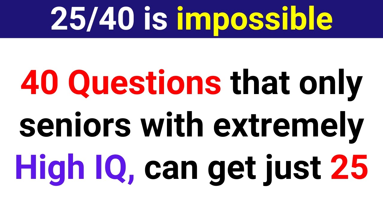 Can You Answer 25/40 Correctly? General Knowledge Brain Test | Trivia Quiz 201