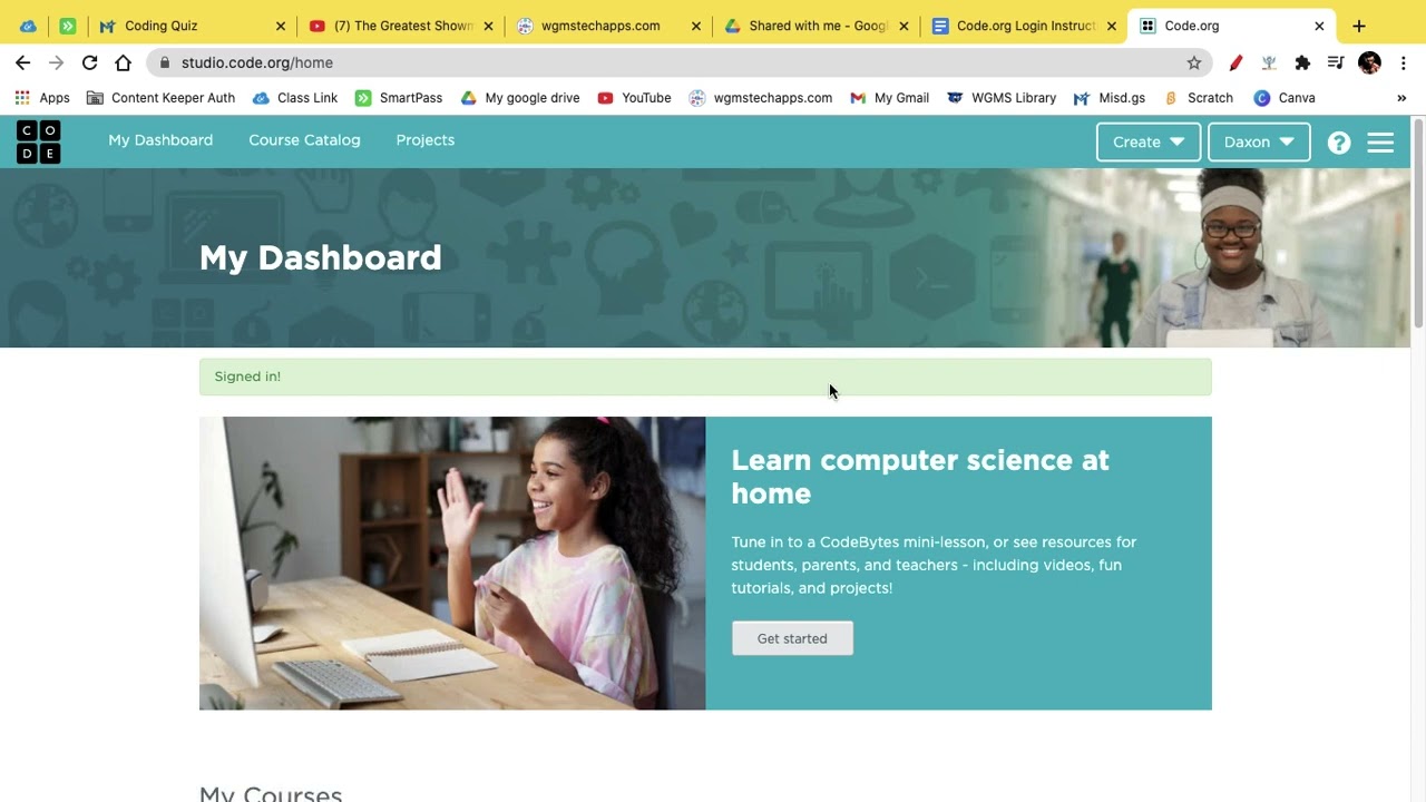 Code.org Student Login Instructions VI