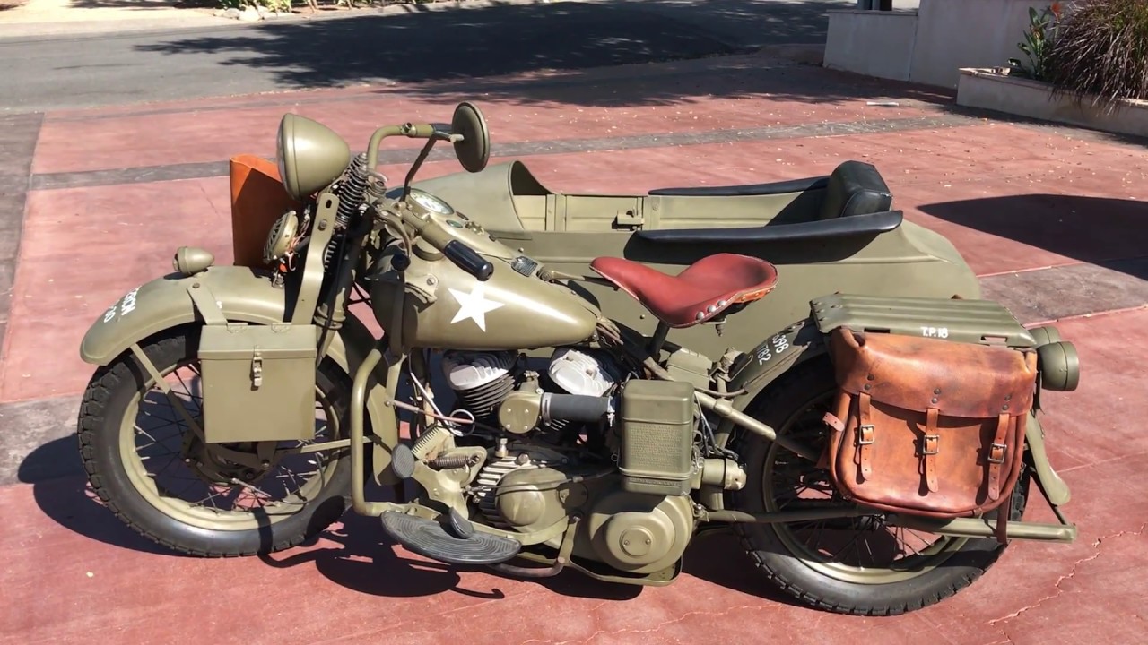 1942 Harley Davidson WLA with Sidecar and Electric Start For Sale