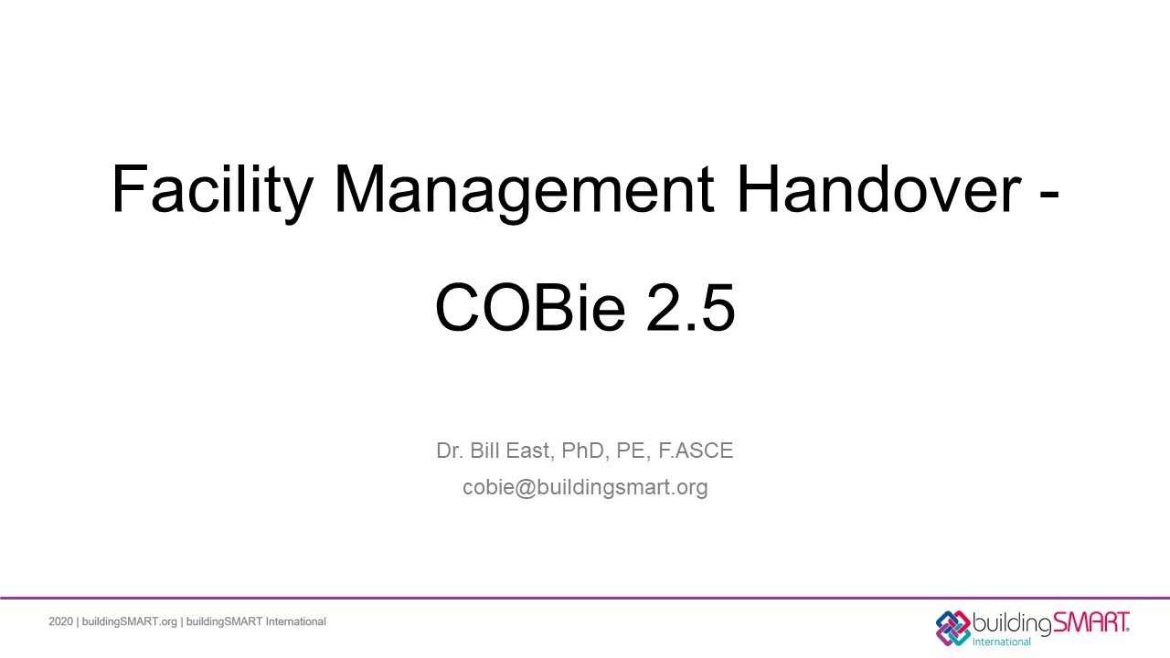 BSI FM Handover - COBie 2.5 Activity Proposal