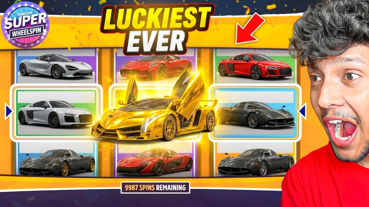 NAJSZCZĘŚLIWSZY KRĘCENIE KOŁEM NA ŚWIECIE - 10 ZŁOTYCH SAMOCHOD&Oacute;W🤑 Forza Horizon 5 - LOGITECH G29