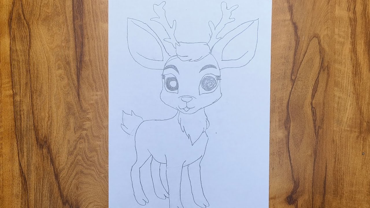 Christmas 🎄 Cute Baby ❤️ Deer 🦌 Sketch Pencil Drawing for YouTube Beginners 