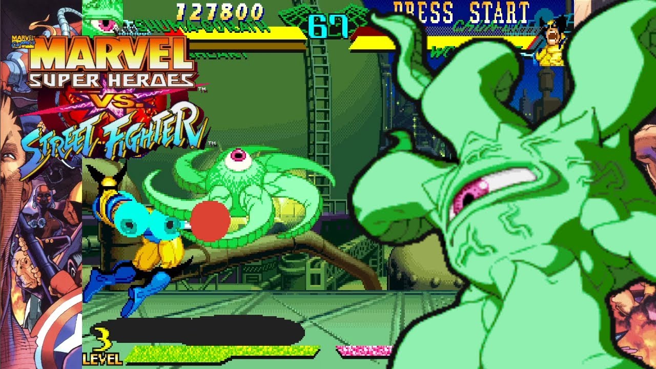 Shuma Gorath Playthrough - Marvel Super Heroes vs Street Fighter [ARCADE][HD]