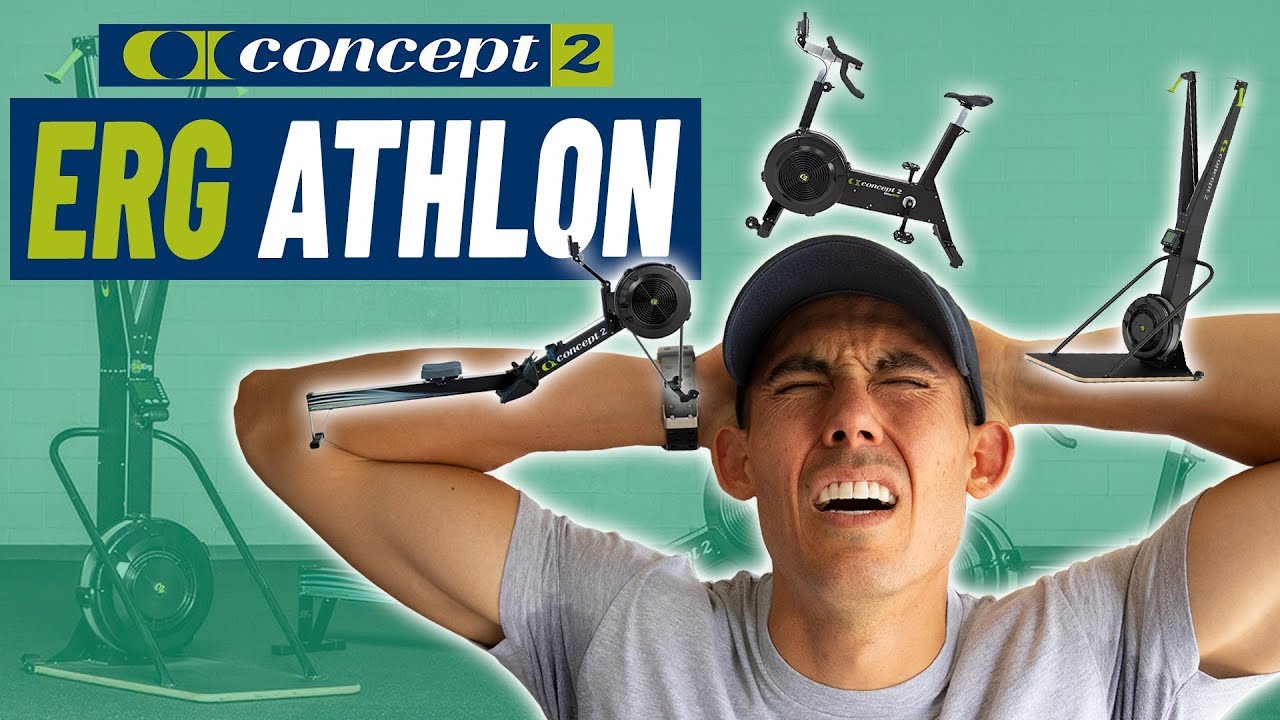 FIRST EVER Ergathlon?! Rowing Machine, SkiErg, and BikeErg in ONE WORKOUT!