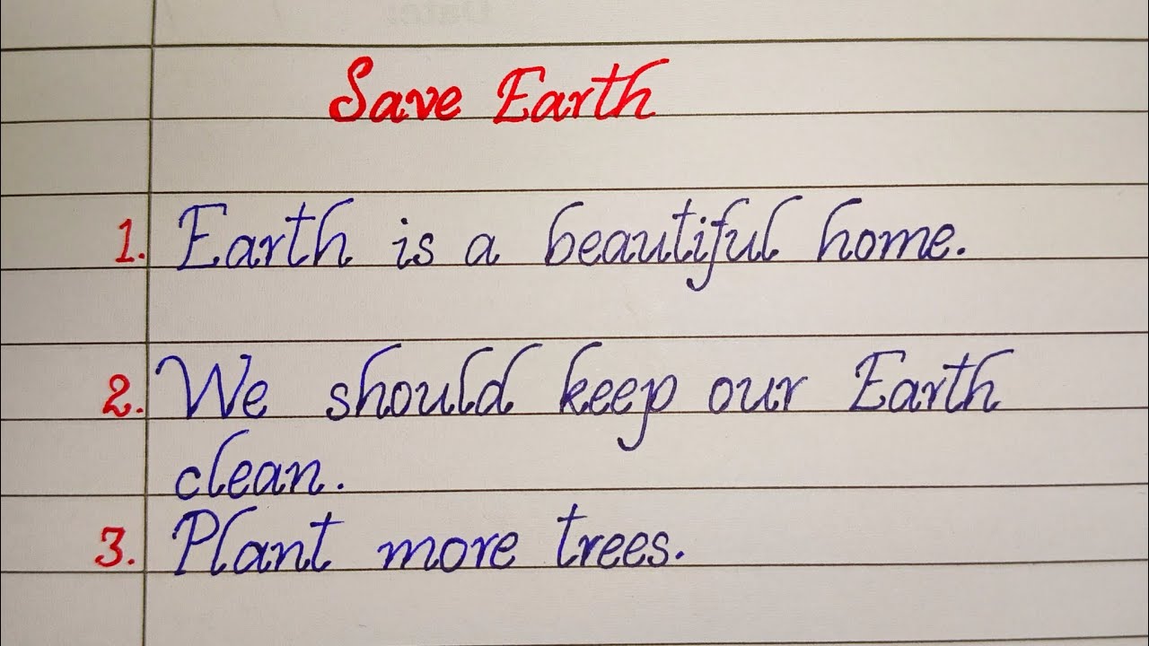 Save Earth – 10 Easy Lines | Handwriting Practice” #SaveEarth #HandwritingPractice #HandwritingVideo