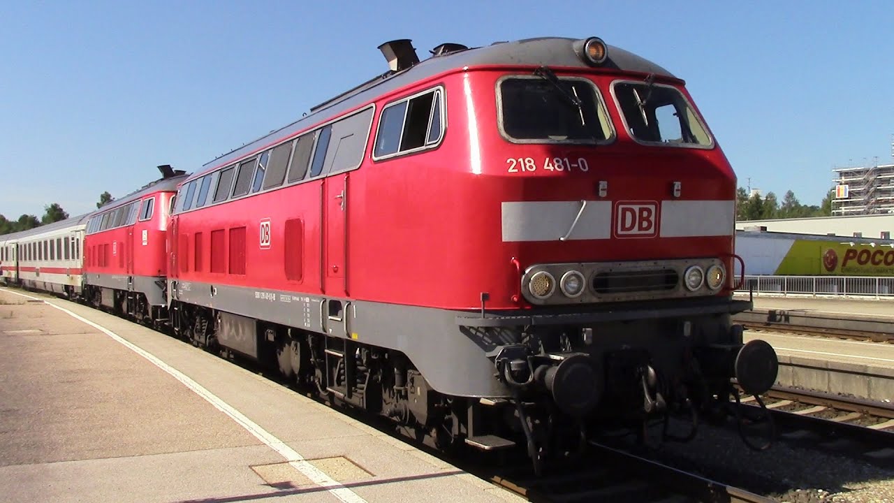 4 maliger Motorstart von Br 218 456 und 218 481 am IC 2012 in Kempten
