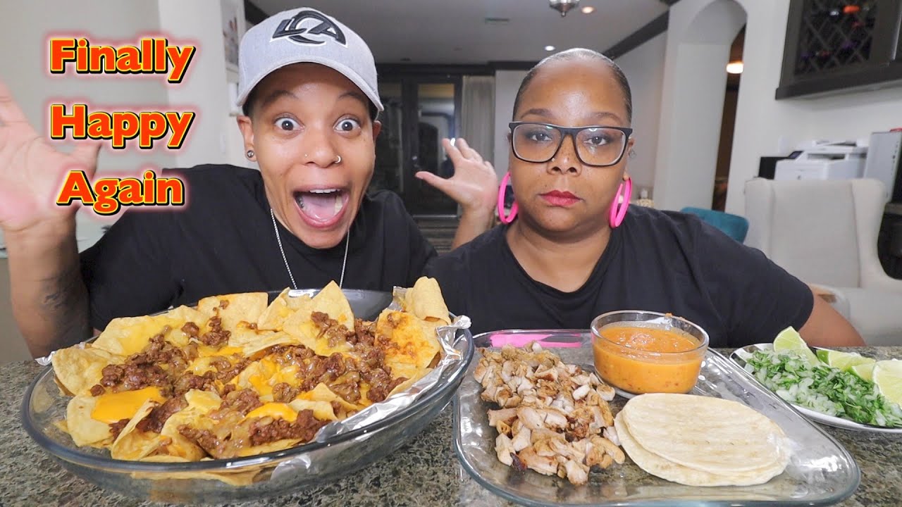 Tasha's FIRST Happy Mukbang - Homemade Street Tacos and Loaded Beef Nachos Mukbang
